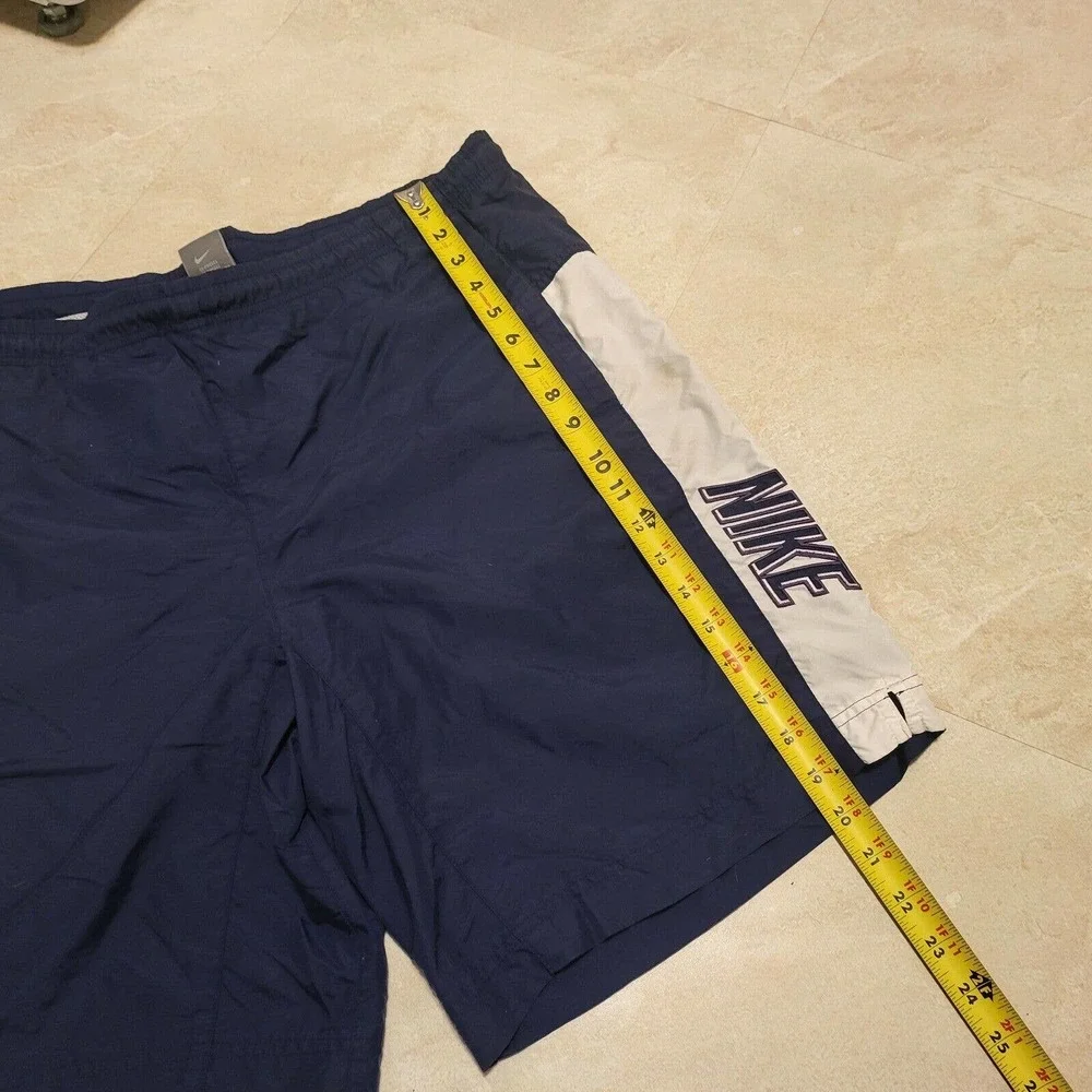 VTG‎ Y2K 00s Mens Nike Spellout Embroidered Swim Trunks Shorts Size L Large